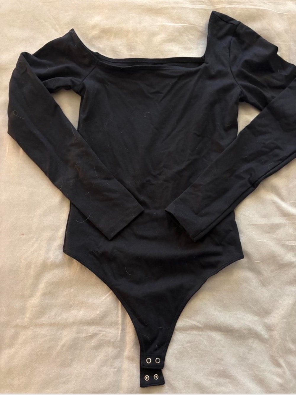 Black Long-Sleeve Snap-Closure bodysuit